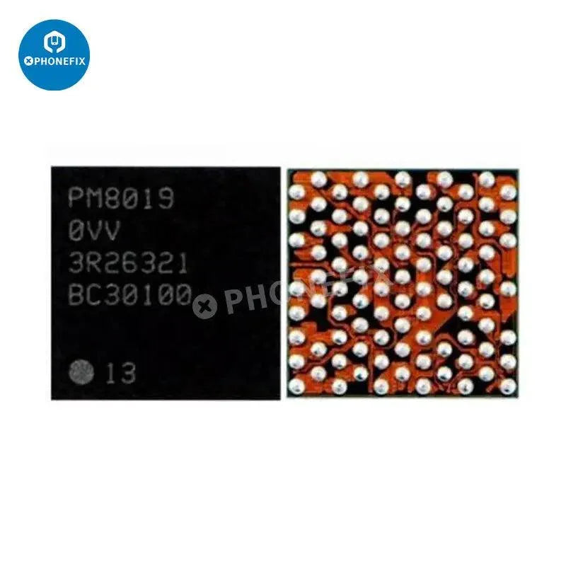 PhoneFix power management IC component for iPhone 6 to 15 Pro Max, shown in close-up with detailed circuit design.