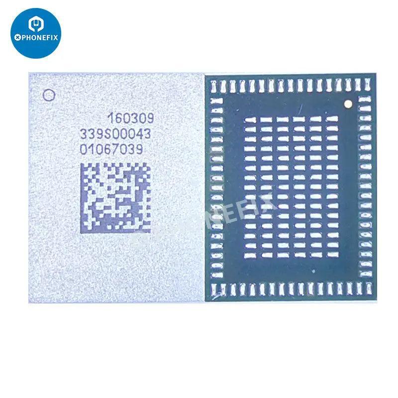 PhoneFix WiFi Bluetooth IC replacement component for iPhone 6 to 14 Pro Max, showing the small circuit chip on a white background.