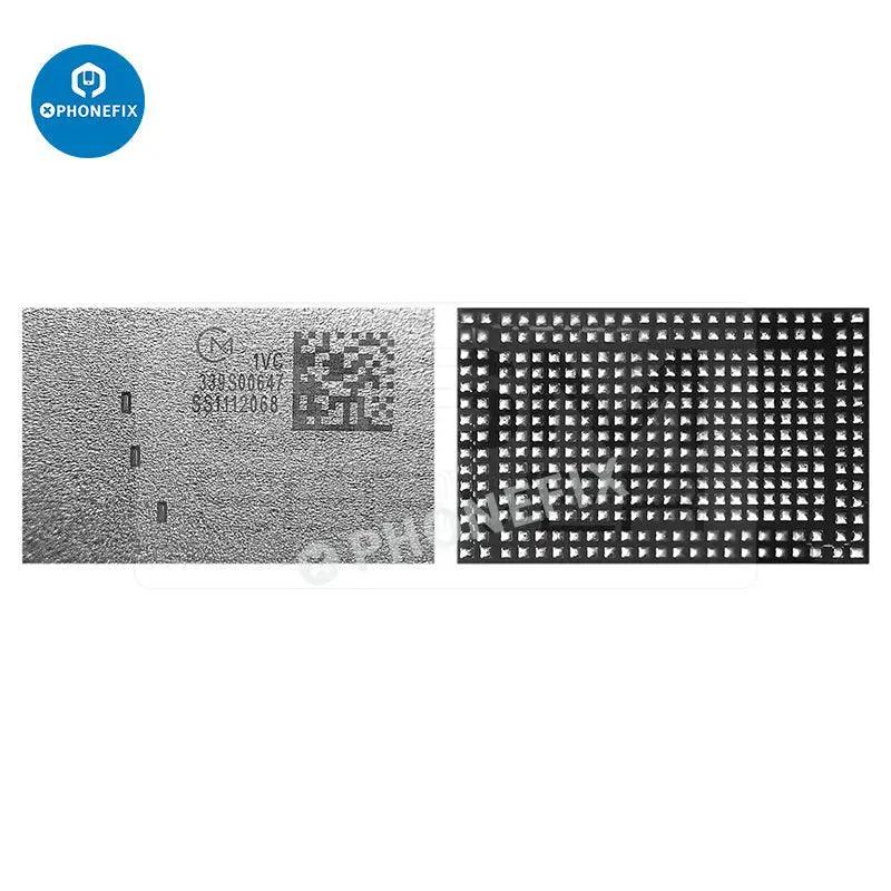 PhoneFix WiFi and Bluetooth IC replacement component for iPhone 6 to 14 Pro Max, showing the small electronic circuit part.