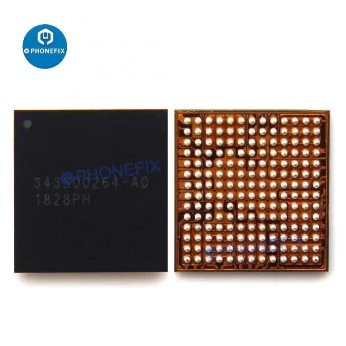 Power Supply Control IC 343S00247 and 343S00264 components for iPad Mini 5, used in electronic repair and device troubleshooting.