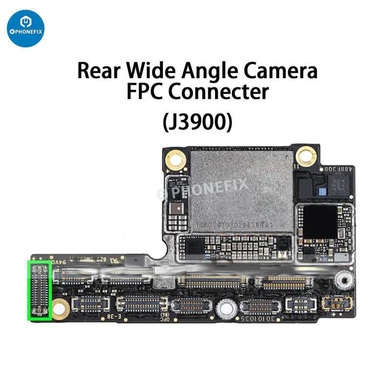 Rear camera FPC connector for iPhone 6 to 15 Pro Max, PHONEFIX component for iPhone rear camera repair and replacement.