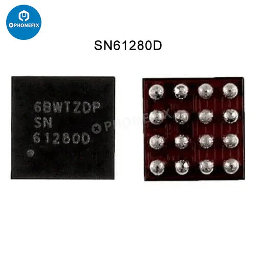PHONEFIX iPhone camera power supply IC and flashlight control chip, electronic components for device repair.