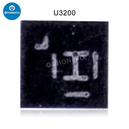PHONEFIX U3200 camera power supply IC for iPhone, used in flashlight control and camera components.