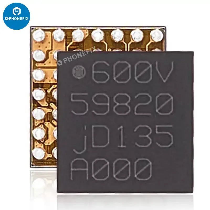 PHONEFIX NFC Controller IC Antenna Switch Chip for iPhone 8-15 Pro Max components, shown as a small electronic circuit component.