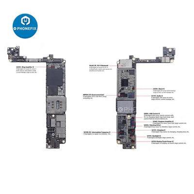 Set of 10 iPhone X common fault IC components from PHONEFIX for logic board repair, shown on a white background.