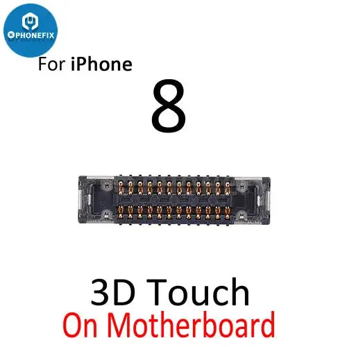 PhoneFix iPhone 7-8 Plus LCD display with 3D Touch FPC connector port, component for repair or replacement.