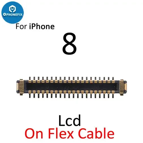 PHONEFIX iPhone 7-8 Plus LCD display and 3D Touch FPC connector port component with on-board touch sensor.