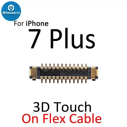 iPhone 7-8 Plus LCD display 3D Touch FPC connector port component by PHONEFIX, showing the connection port on the circuit board.