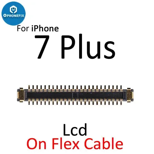 PhoneFix iPhone 7-8 Plus LCD display with 3D Touch FPC connector port, component on board for repair or replacement.