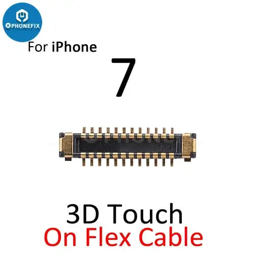 iPhone 7-8 Plus LCD display 3D Touch FPC connector port component by PHONEFIX, showing the on-board connector for repair.