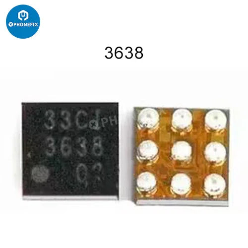 PhoneFix U10 AD7149 3638 home button fingerprint IC for iPhone 6 to 8 Plus, close-up of component with connectors visible.