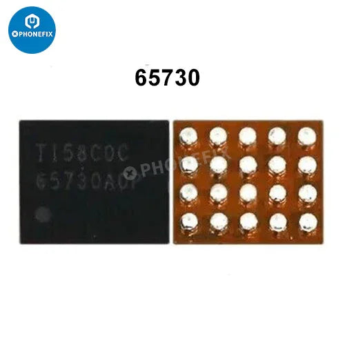 PHONEFIX iPhone Touch IC screen controller boost inductor replacement component on circuit board for repair.