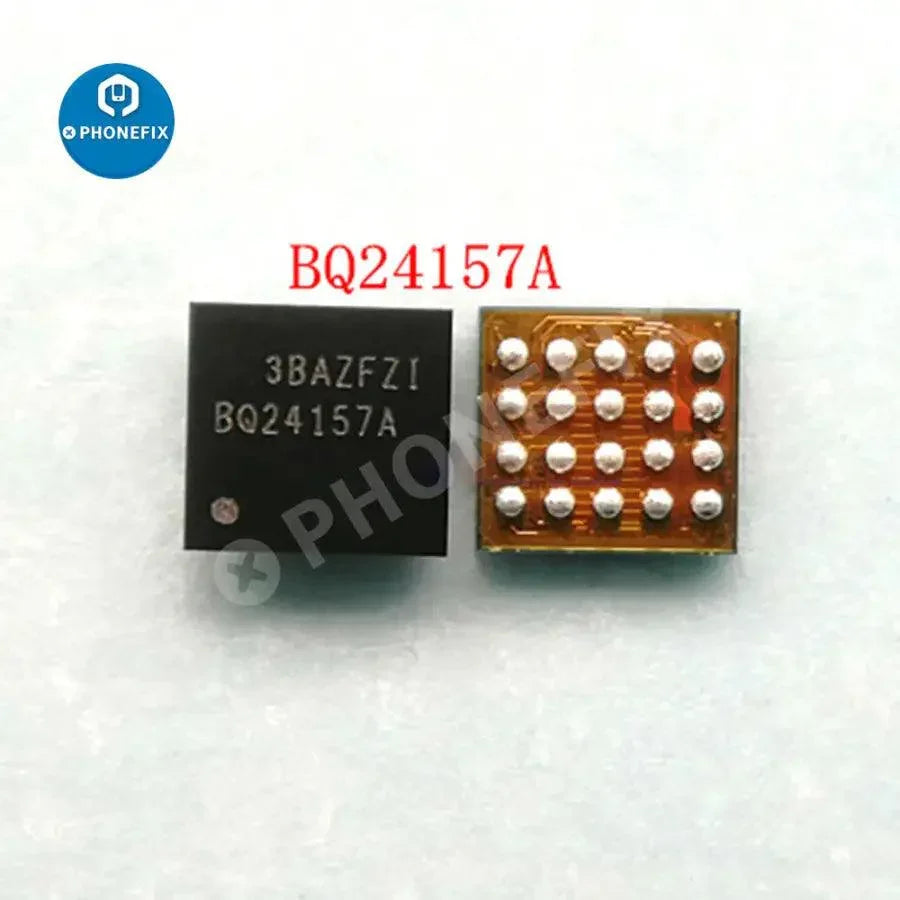 Samsung charging IC component BQ24157A/24188/24158/27520/25601D for repair by PHONEFIX, shown in the image.