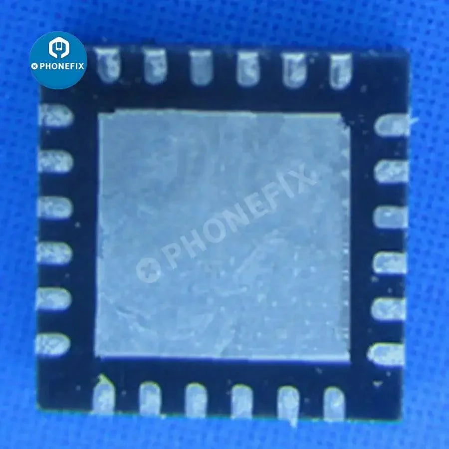 Phonefix BQ24296M charging IC chip for Android phones, close-up of the electronic component on a circuit board.