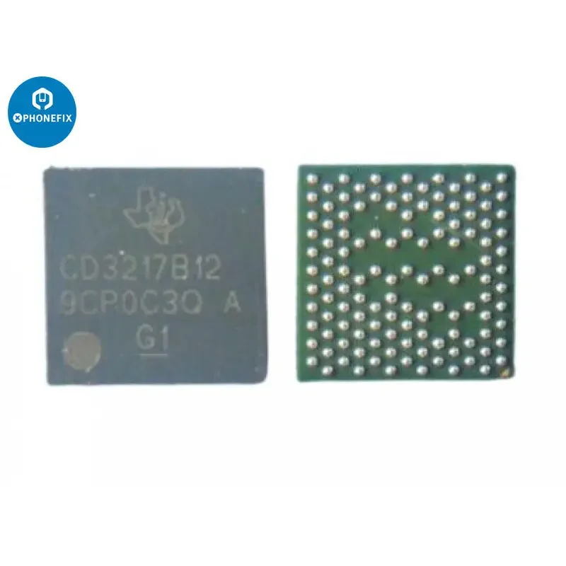 CD3217B12 charging IC U3100 USB-C controller chip for MacBook Pro, showing the small electronic component on a white background.