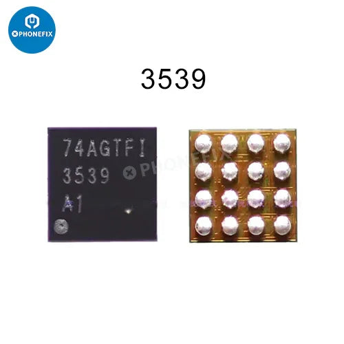 PHONEFIX iPhone backlight chip, diode, capacitor, coil, and filter repair kit components for electronic device repairs.