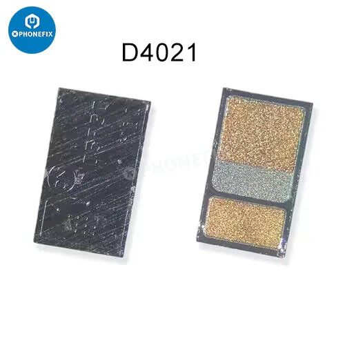 PhoneFix iPhone backlight chip diode capacitor coil filter repair kit components, including small electronic parts on a white background.