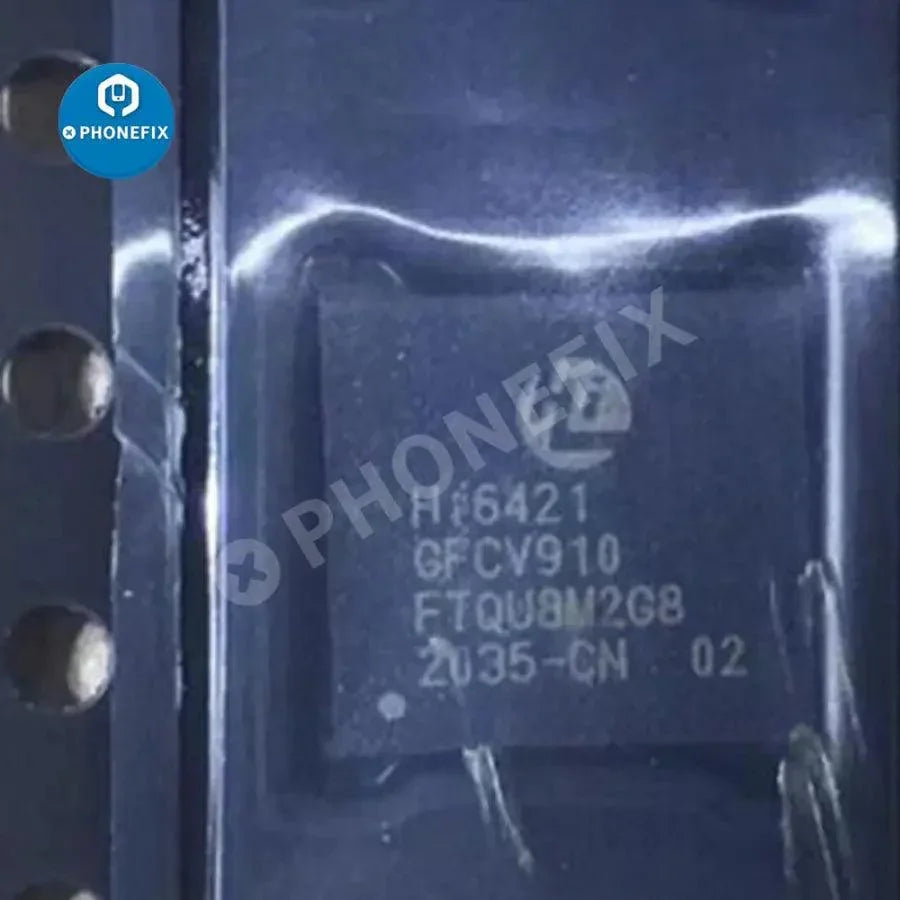 PhoneFix HI6421 V610/V710/V530/V810/V910/V310 IC power chip for Huawei smartphones, close-up of the component on a circuit board.