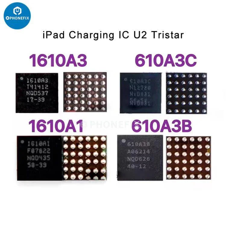 USB power charging IC for iPad Mini 4 and 3, PHONEFIX brand, electronic component used in charging circuit repair.