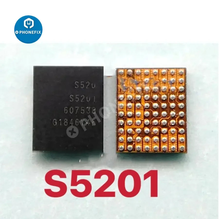 MAX77705C Shannon5500 S5201 3DHC0 IC chip for Samsung S10, shown on a white background with electronic component details