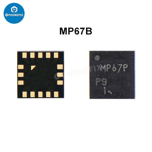 PHONEFIX : Puce de remplacement pour gyroscope IC et vibreur d'iPhone, montrant le petit composant électronique sur fond blanc.