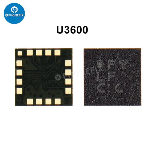 Composant de remplacement PHONEFIX pour la puce de commande du vibreur du gyroscope IC d'iPhone, visible sur fond blanc.