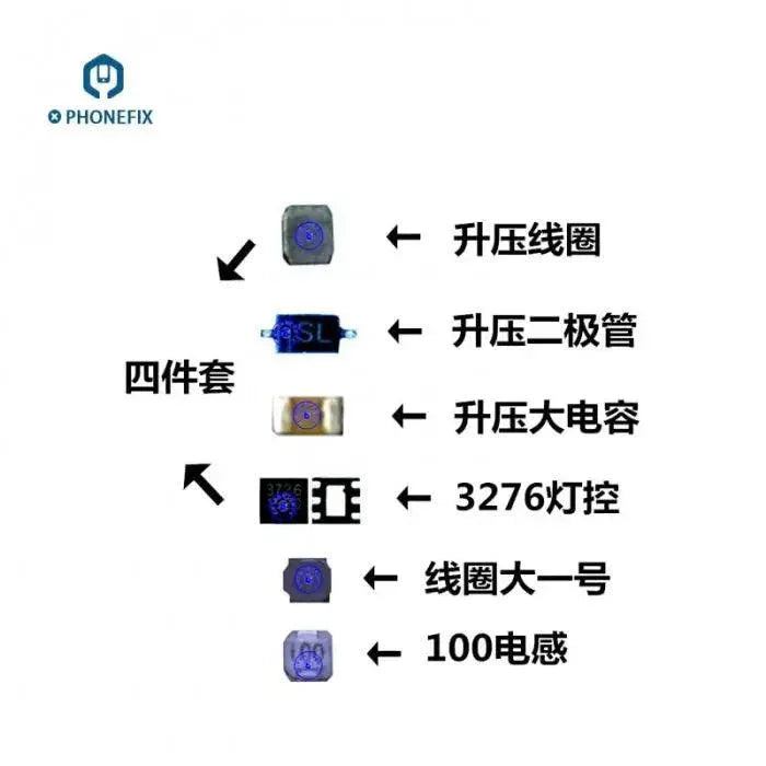 Xiaomi Redmi backlight control IC with 10UH diode coil inductance, component for phone repair by PHONEFIX.