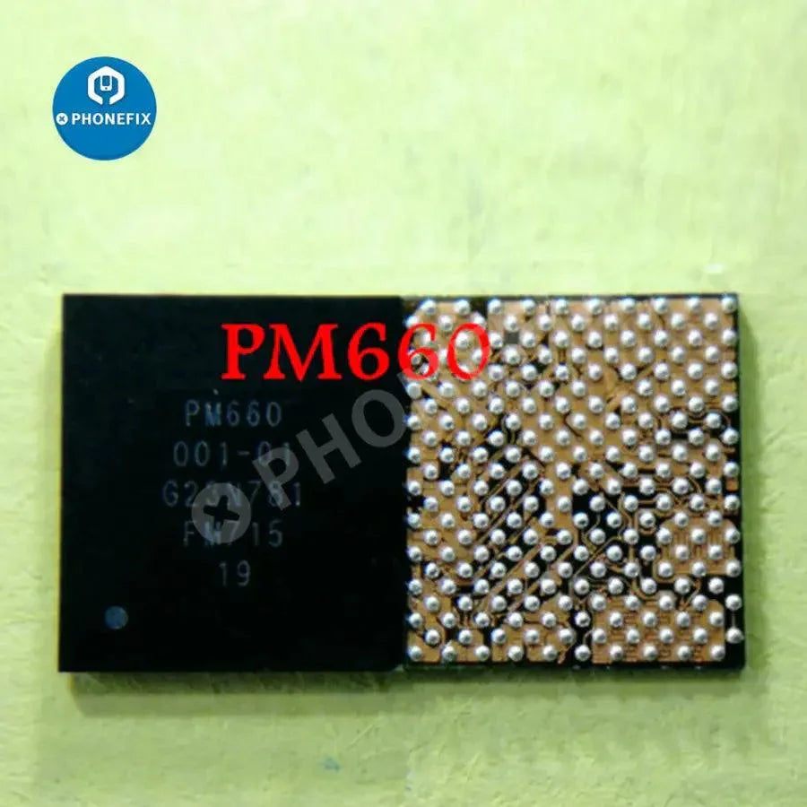 Power Control IC for Xiaomi and Oppo smartphones, PhoneFix brand, showing the compact integrated circuit component.