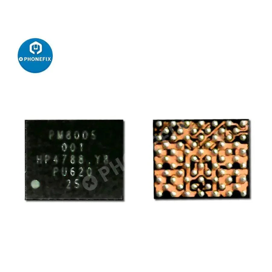 Original PM8005 Power IC chip for Samsung Galaxy S7, S7 Edge, and Note 7, showing the small component with branding details