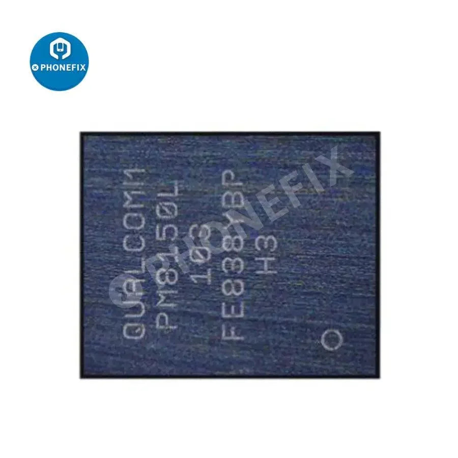 Small Power IC component for Samsung phones, branded PHONEFIX, used in phone repair, with model numbers PM8150 and variants.