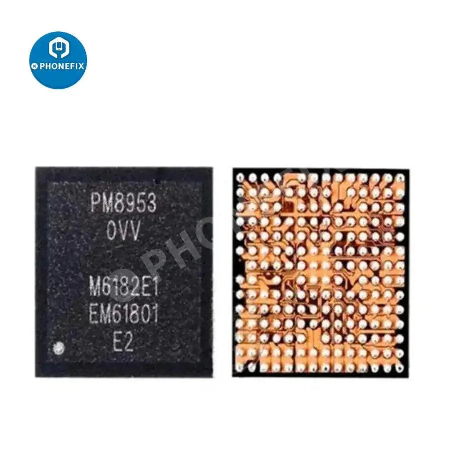 PMI8952 000/001 and PM8953 original power control IC components for Xiaomi phones, shown in a close-up image.