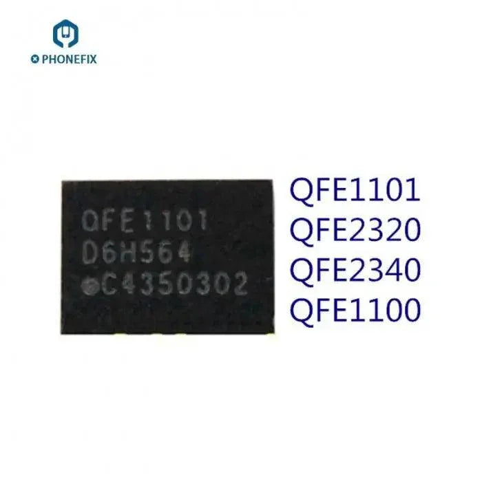 QFE1101 and QFE2320 charging IC chips for Xiaomi Mi 4 and Redmi 1S smartphones, components by PHONEFIX.