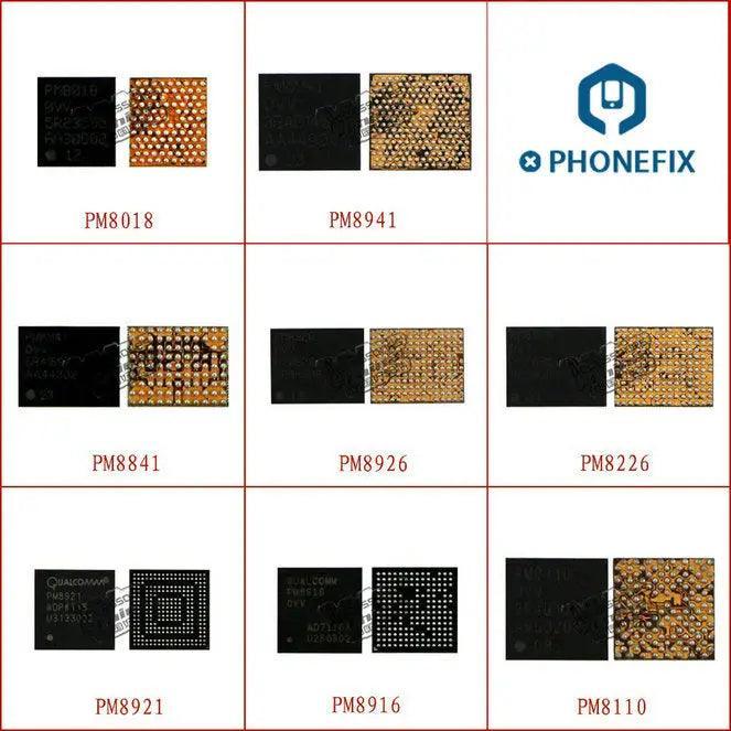 WCN3615 WiFi module IC PMI8952 8956 power chip for Xiaomi Redmi smartphones, component for phone repair or replacement.
