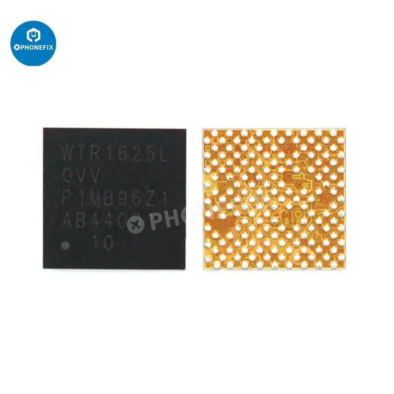 Close-up of PHONEFIX intermediate frequency IC component for iPhone 6 to 14 Pro Max, showcasing the integrated circuit chip on a circuit board.