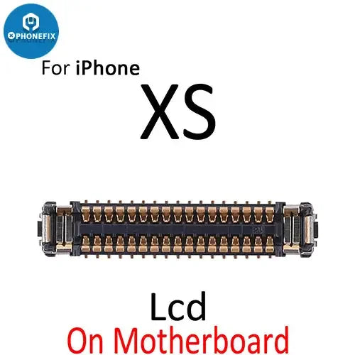 PhoneFix iPhone X XS MAX XR LCD display with 3D Touch FPC connector port and on-board components for repair or replacement.