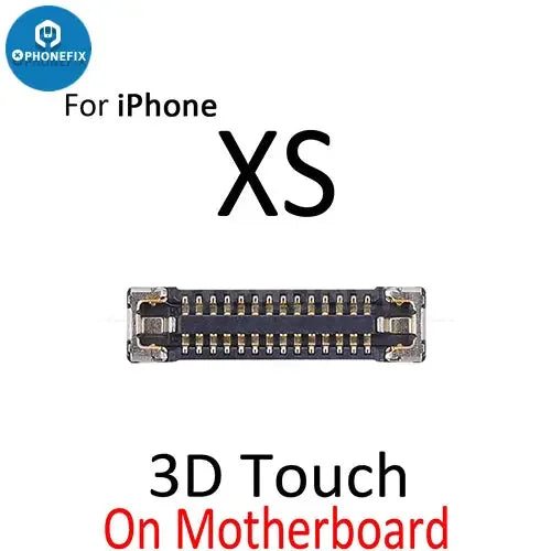 PhoneFIX iPhone X XS MAX XR LCD display with 3D touch FPC connector port, component for repair or replacement.