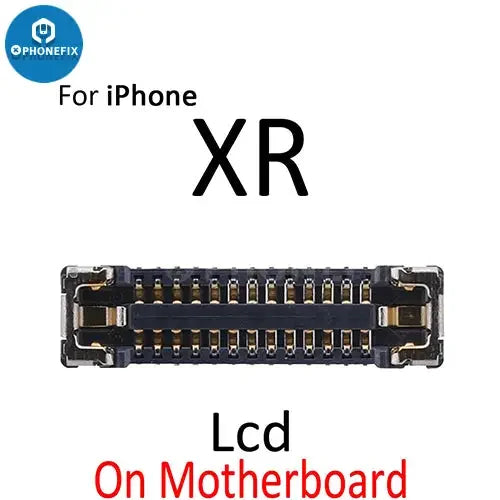 PhoneFix iPhone X XS MAX XR LCD display with 3D Touch FPC connector port, component for repair or replacement.