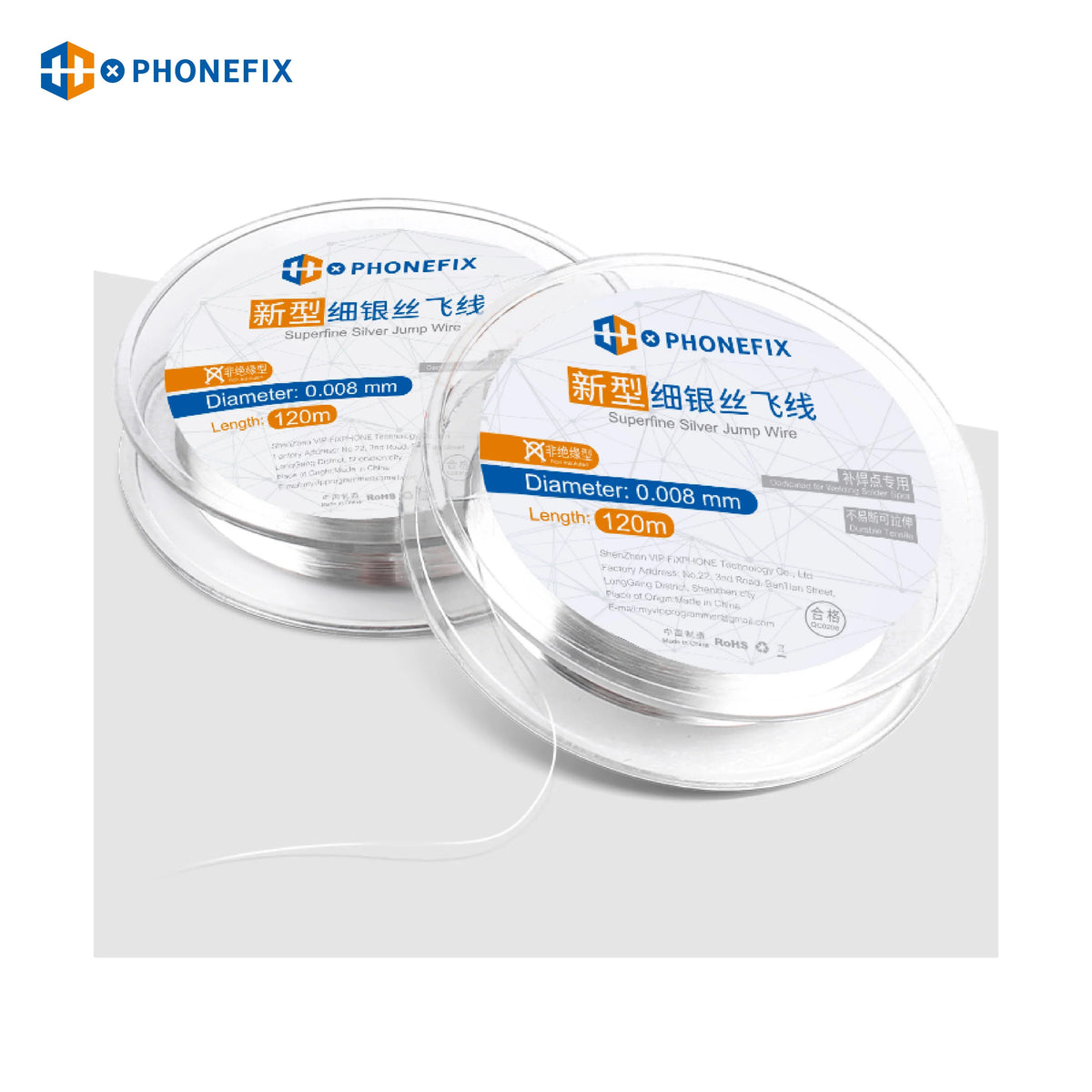 PHONEFIX insulation jump wire with fingerprint soldering link for electronic repairs, durable consumable for precise wiring tasks.