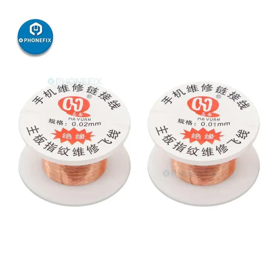 Copper jumper wire 0.01mm for phone BGA soldering repair, designed for precise connections in electronic repair projects.