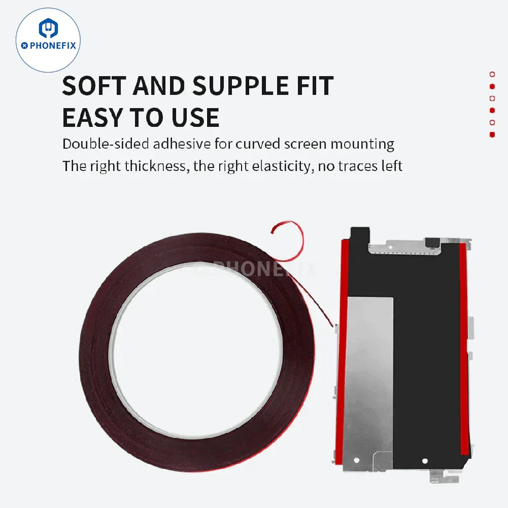 Double-sided heat resistant tape for phone LCD screen repair, 10 meters long, from PHONEFIX, perfect for phone repair consumables.