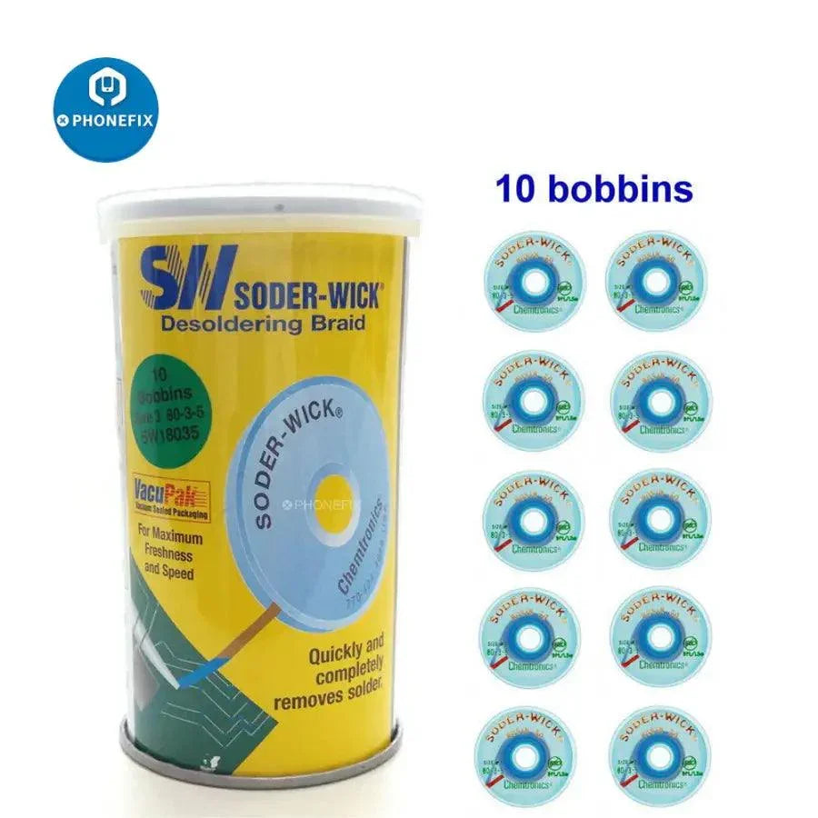 SODER WICK Suction Wire SW 18025/35/45/55 from PHONEFIX, original suction wire used for mobile device repairs.