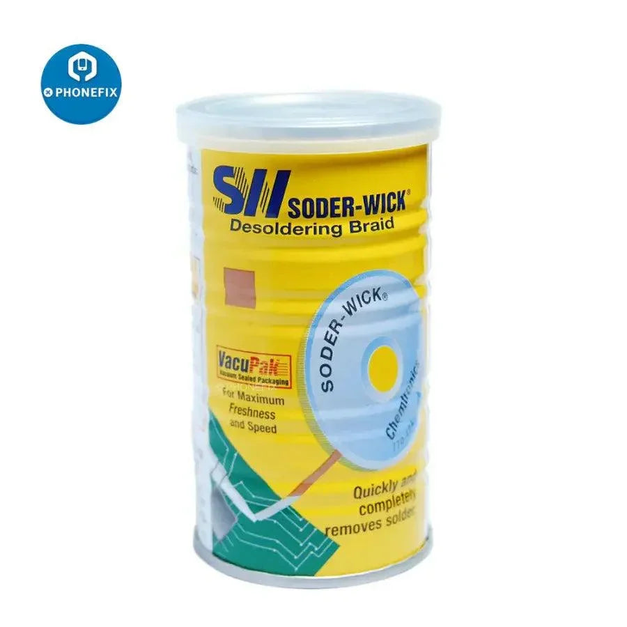 SODER WICK Suction Wire SW 18025/35/45/55 for phone repairs, original consumable suction wire by PHONEFIX, used for screen removal.