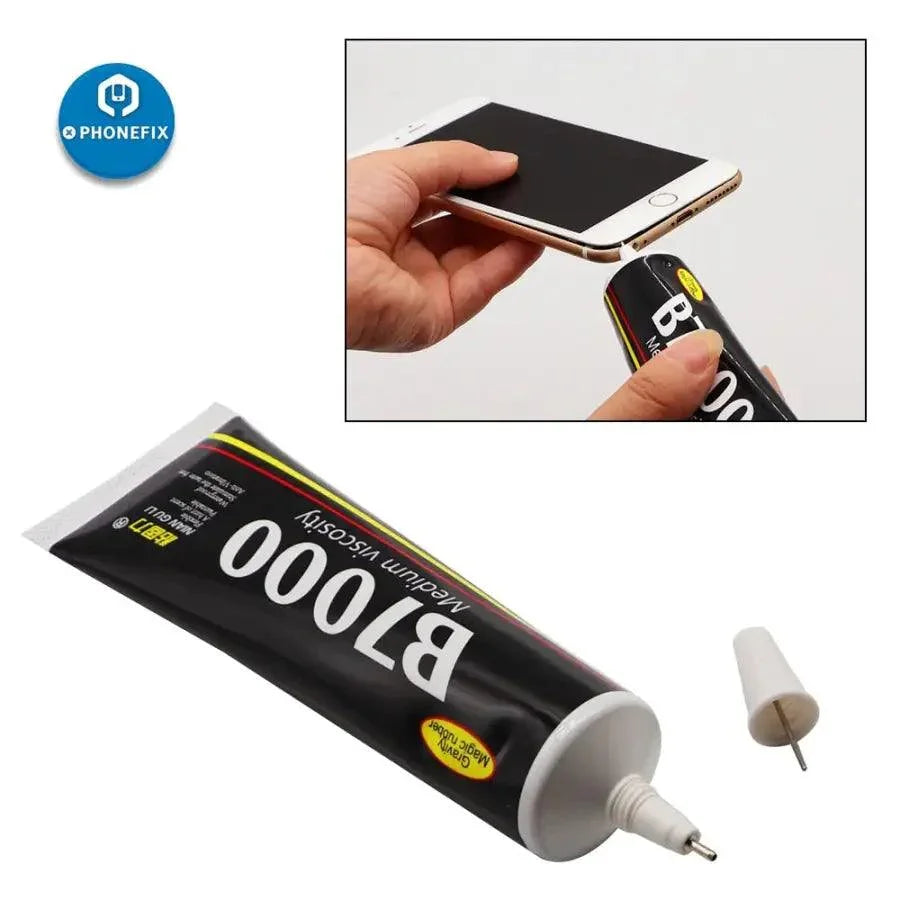 Transparent B7000 super glue adhesive for DIY LCD repair, strong and versatile phone repair consumable by PHONEFIX.