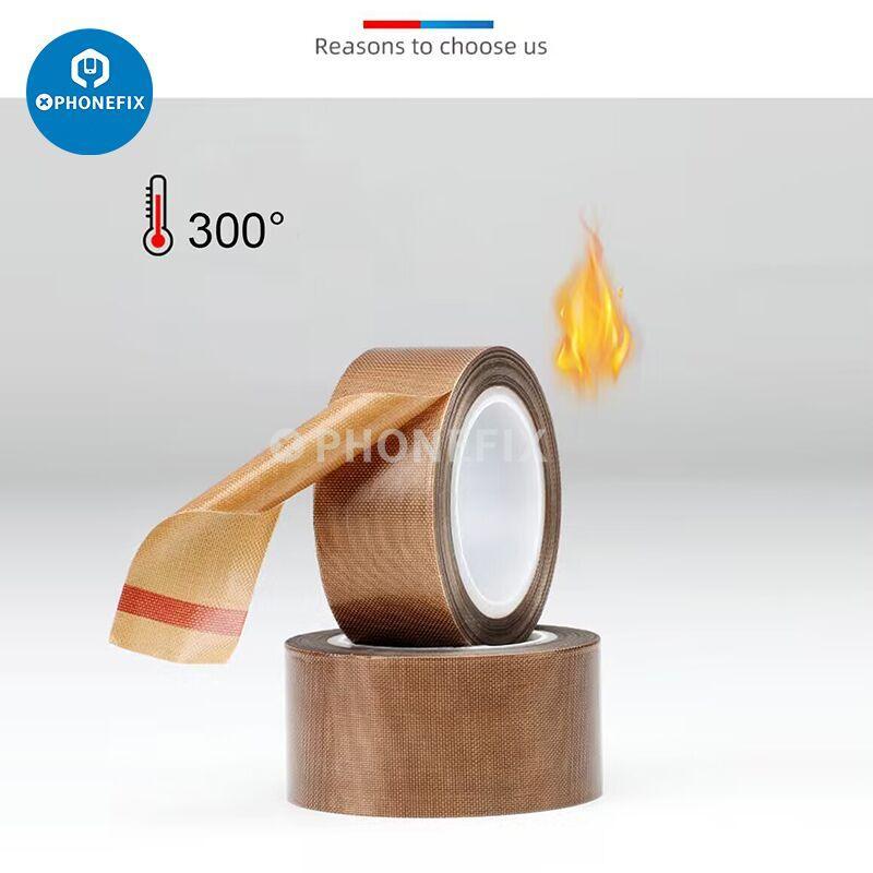Ruban adhésif en PTFE (Téflon) résistant aux hautes températures, fabriqué en tissu, conçu pour les applications industrielles ou électroniques.