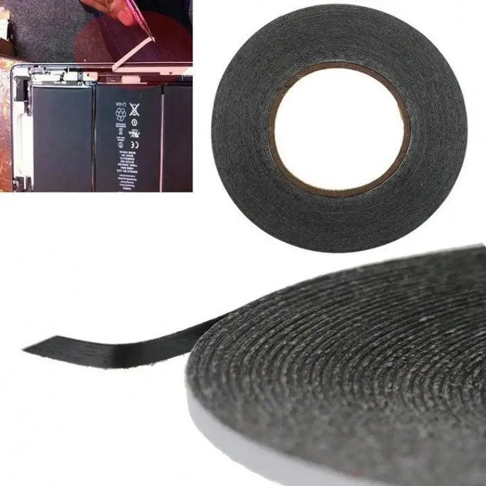 3M Black Double Sided Adhesive Tape for Phone Touch Screen Repair by PHONEFIX, showing the tape applied to a phone screen.
