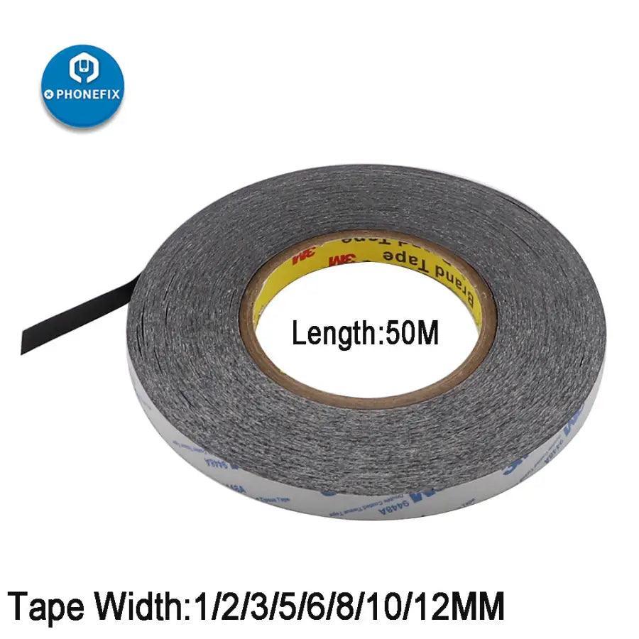 3M Black Double Sided Adhesive Tape for phone touch screen repair by PHONEFIX, shown on a white background.