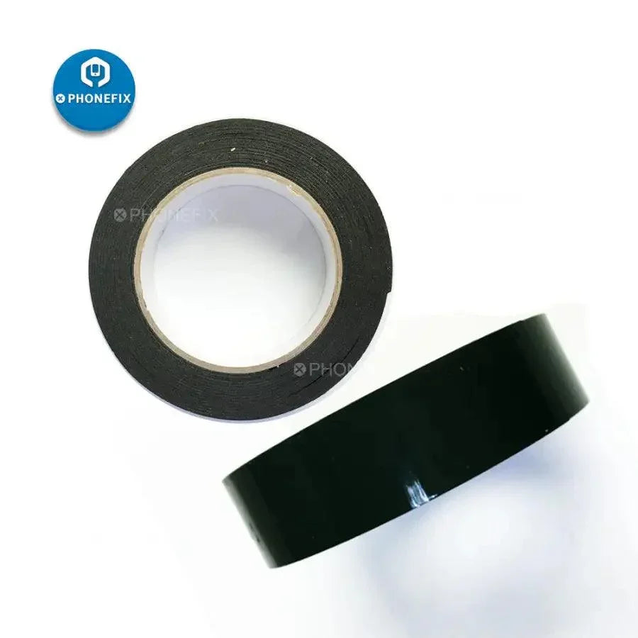 Black double-sided adhesive foam tape for phone LCD screen repair, designed by PHONEFIX for secure, easy application.