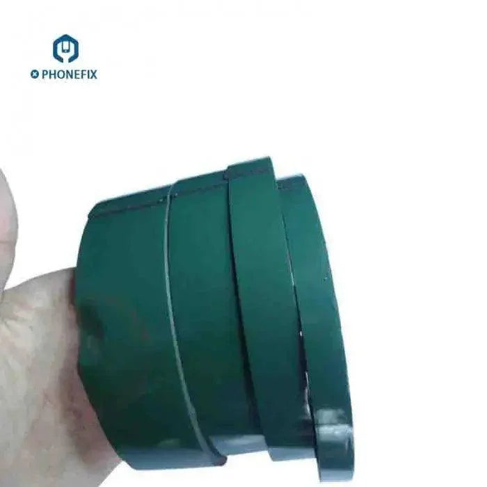 Black double-sided adhesive foam tape for phone LCD screen repair, used as a consumable repair tool by PHONEFIX.
