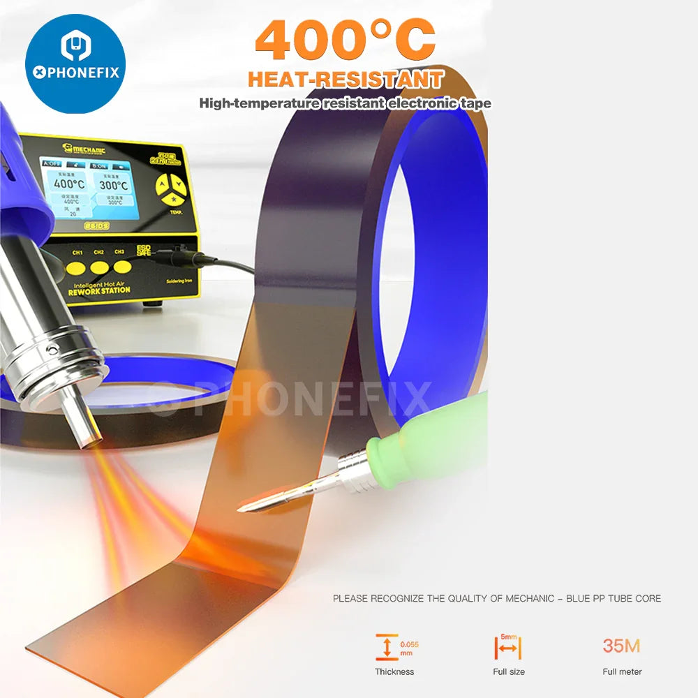 High-temperature resistant welding BGA chip soldering tape from PHONEFIX, used for electronic repair and soldering applications.