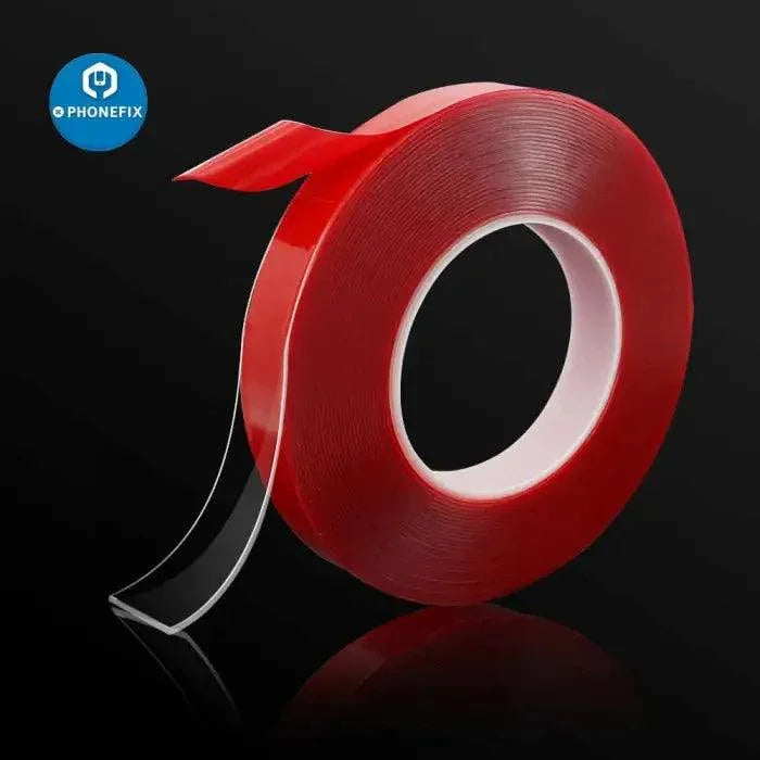 Red PET film, 1mm thick, 10m length, strong double-sided adhesive, no trace, used for phone repairs by PHONEFIX.